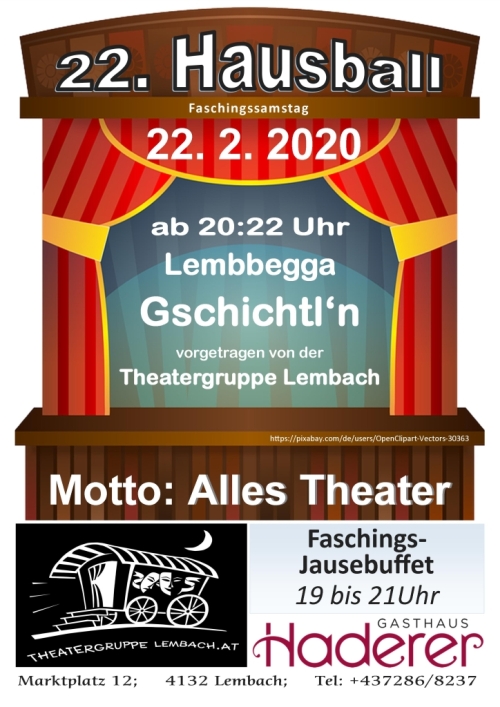 Hausball Haderer mit Theatergruppe Lembach